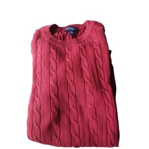 Roundtree &Yorke Long Sleeve Red Cable Knit Women's Sweater Size 4XT